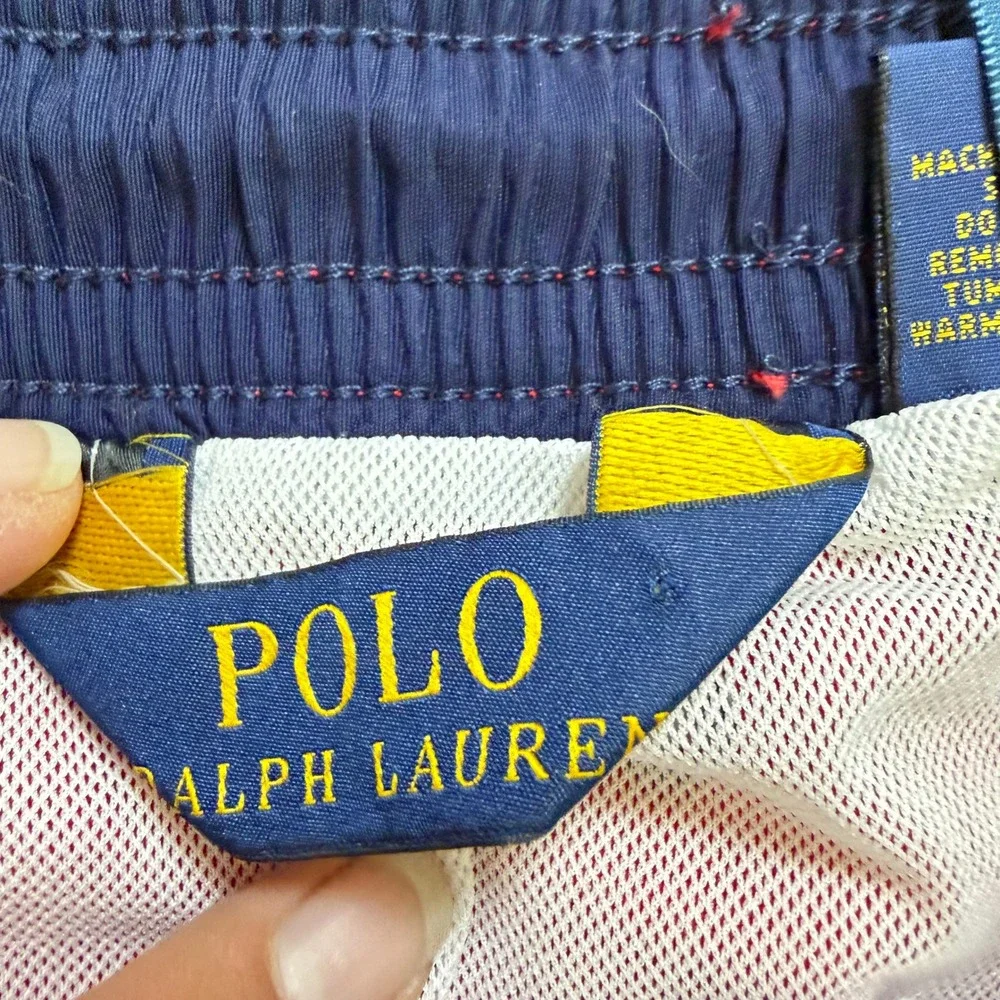 Polo Ralph‎ Lauren Swim Trunks Men XL Red Excellent Mesh Lined Nylon Shorts